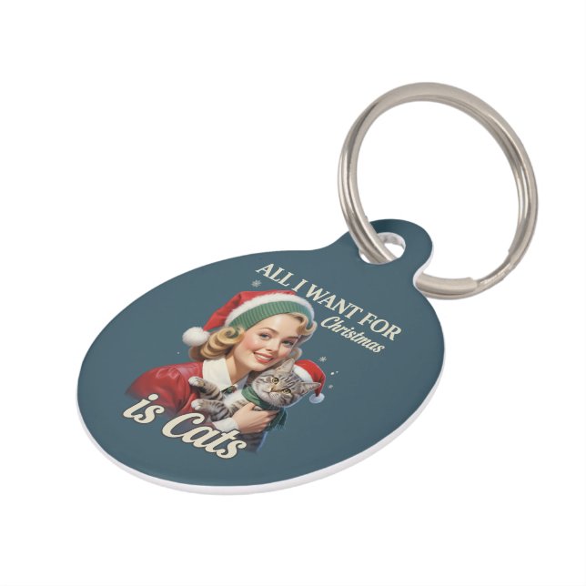 Médaillon Pour Animaux Tout ce que je veux pour Noël est Chats Amoureux d (Côté )