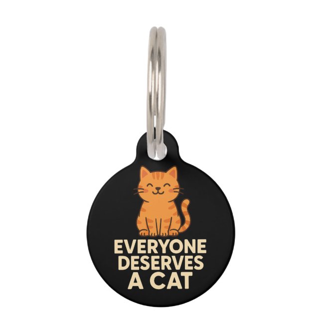 Médaillon Pour Animaux Tout le monde mérite un chat mignon Orange Tabby C (Devant)