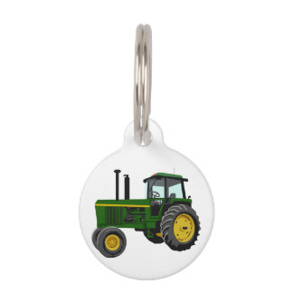 Médaillon Pour Animaux Tracteur vert