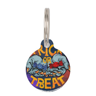 Médaillon Pour Animaux Treak ou Treat Scary Halloween