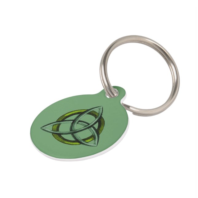 Médaillon Pour Animaux Triquetra (vert) (Côté )