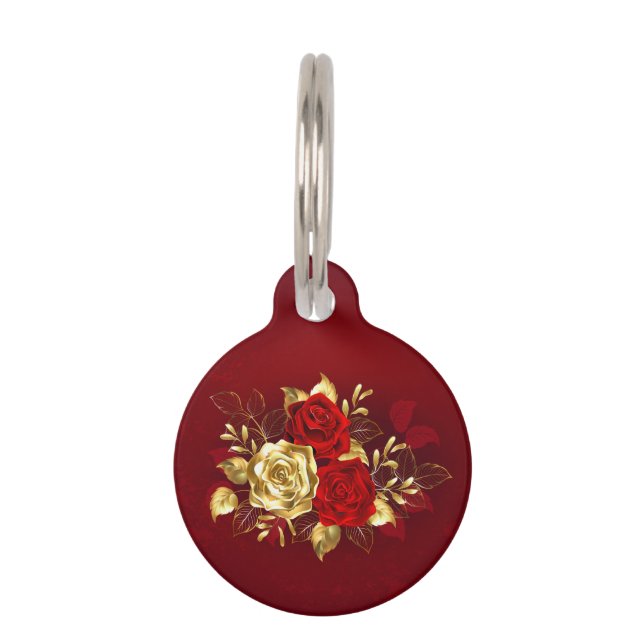 Médaillon Pour Animaux Trois Roses de bijoux (Devant)