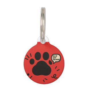 Médaillon Pour Animaux « Trouvez mon agent (aka Maman) » – Chien et chat
