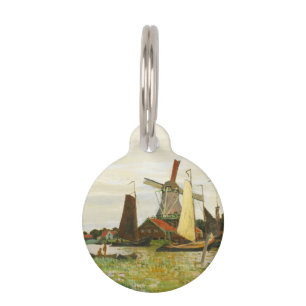 Médaillon Pour Animaux Un moulin à vent à Zaandam Claude Monet