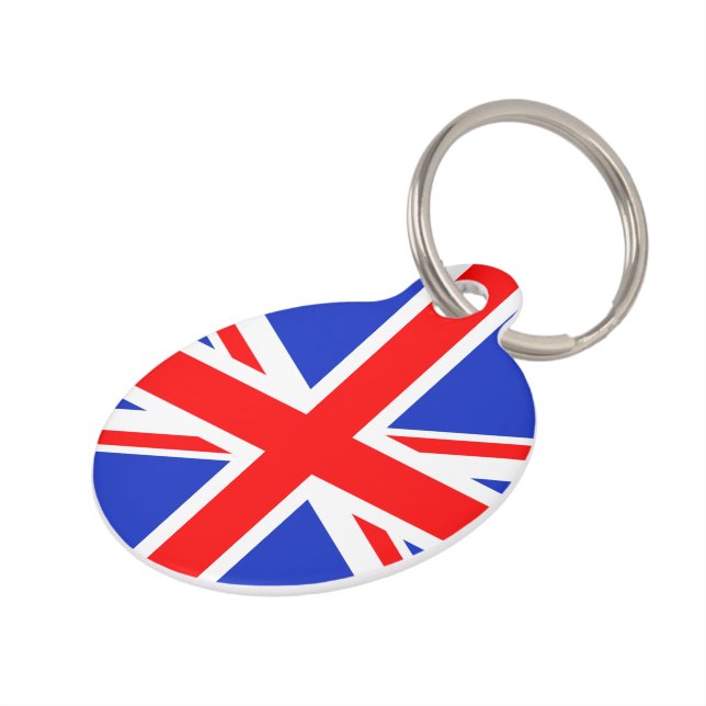 MÉDAILLON POUR ANIMAUX "UNION JACK " (Côté )