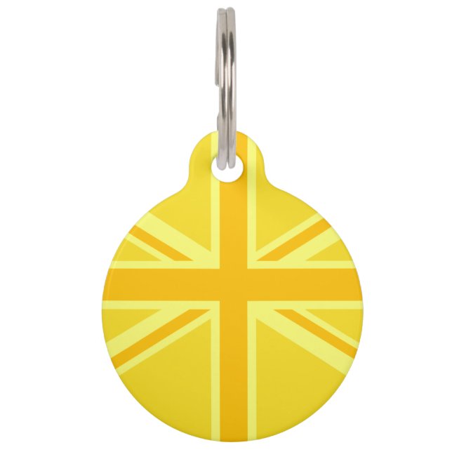 Médaillon Pour Animaux Union Jack jaune vibrant (Devant)