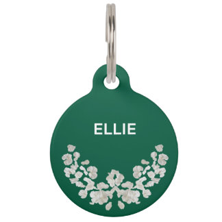 Médaillon Pour Animaux Unique Personnalisable Avec Fleurs