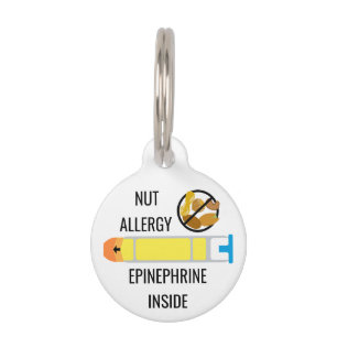 Médaillon Pour Animaux Urgence d'adrénaline d'allergie d'arachide de noix
