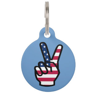 Médaillon Pour Animaux US Victory Sign