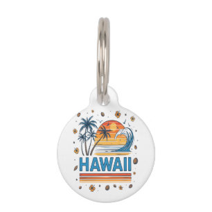 Médaillon Pour Animaux Vacances à Hawaï Coucher de soleil 70S Plage