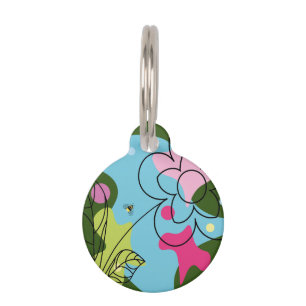 Médaillon Pour Animaux Vecteur vectoriel tendance motif d'une fleur d'été
