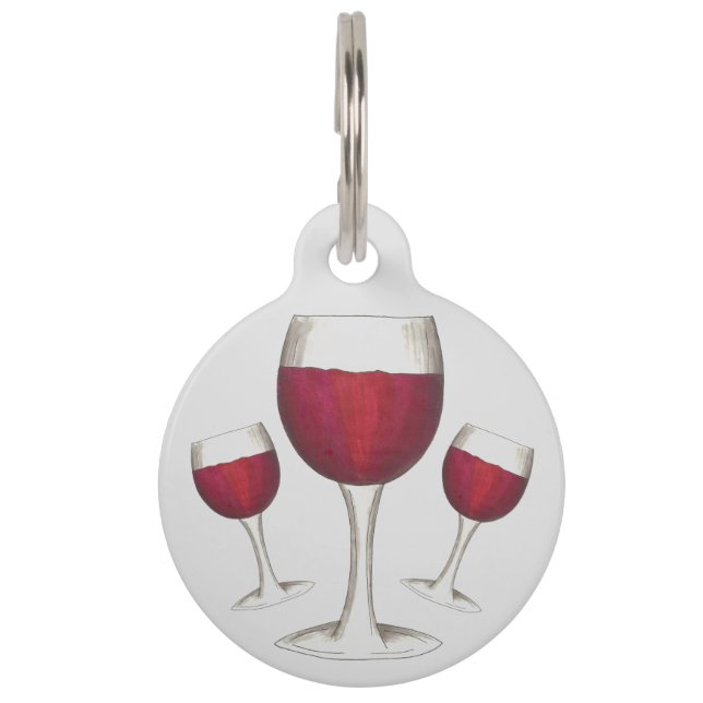 Médaillon Pour Animaux Verre rouge Bourgogne Merlot Cabernet (Devant)