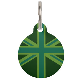 Médaillon Pour Animaux Vibrant Union Jack Turquoise