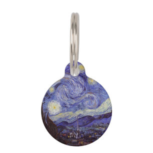 Médaillon Pour Animaux Vincent Van Gogh Starry Nuit Vintage Art