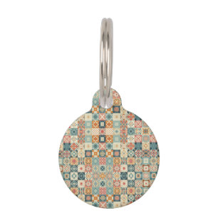 Médaillon Pour Animaux Vintage, patchwork, paré