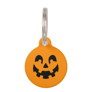 Médaillon Pour Animaux Visage Citrouille Halloween Noir Souriant Sur Oran