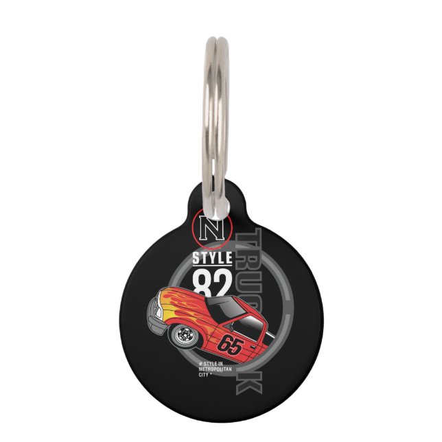 Médaillon Pour Animaux Voiture de course _ Moteur 14 (Devant)