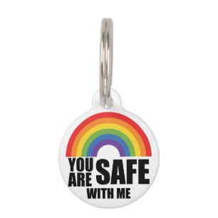 Médaillon Pour Animaux Vous êtes en sécurité avec moi Fierté LGBTQ Arc-en