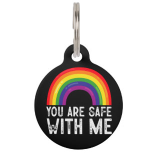 Médaillon Pour Animaux Vous êtes en sécurité avec moi LGBTQ Mois de la fi