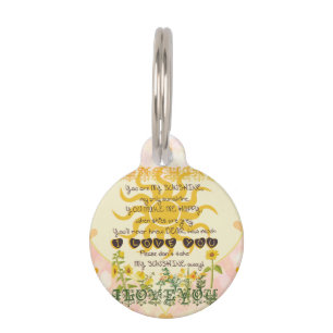 Médaillon Pour Animaux Vous êtes mes coeurs de soleil
