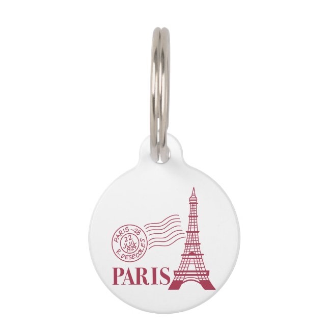Médaillon Pour Animaux Voyage Paris (Devant)