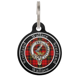 Médaillon Pour Animaux Wallace Clan Badge & Tartan Personnalisé Personnes