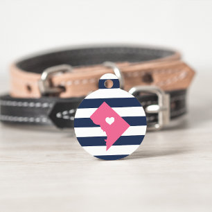 Médaillon Pour Animaux Washington DC Heart