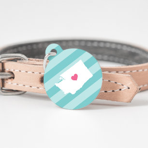 Médaillon Pour Animaux Washington State Heart