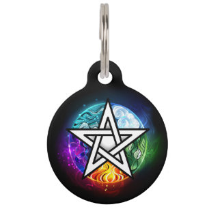 Médaillon Pour Animaux Wiccan pentagram