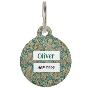 Médaillon Pour Animaux William Morris Forest Victorien Personnalisé