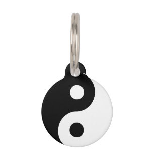Médaillon Pour Animaux Ying Yang avec de l'information le dos dessus