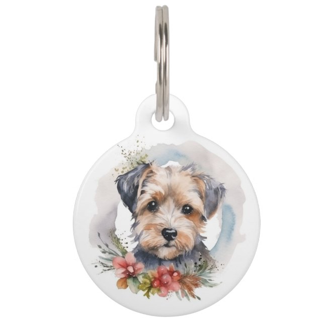 Médaillon Pour Animaux Yorkipoo Noël Wreath Festive Pup (Dos)