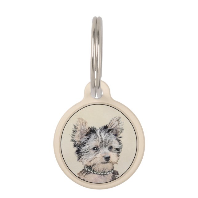 Médaillon Pour Animaux Yorkshire Terrier Puppy Peinture Chien original (Devant)