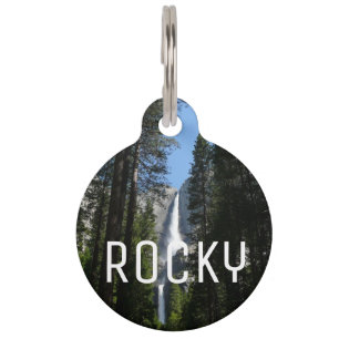 Médaillon Pour Animaux Yosemite Falls et Woods Paysage Photographie