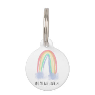 Médaillon Pour Animaux You are my sunshine watercolor painted rainbow