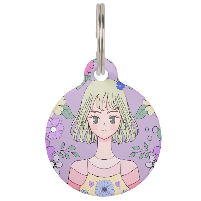 Médaillon Pour Animaux Yume no Hana floral (Devant)