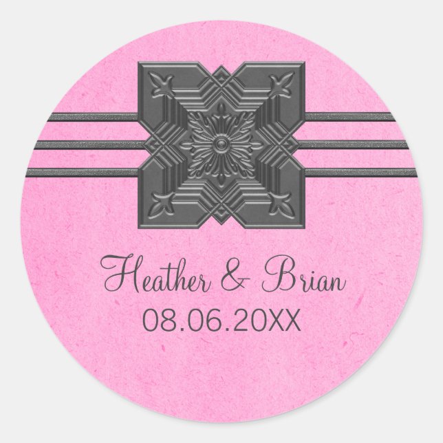 Médaillon rose Stickers Mariage à la frontière (Devant)
