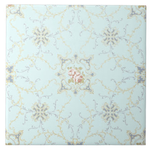 Médaillons floraux roses et rouleaux Carreaux en c