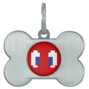 Médaillons Pour Animaux Domestiques 8 bits Pixel Manga Eyes