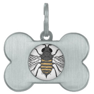 Médaillons Pour Animaux Domestiques Abeille vintage
