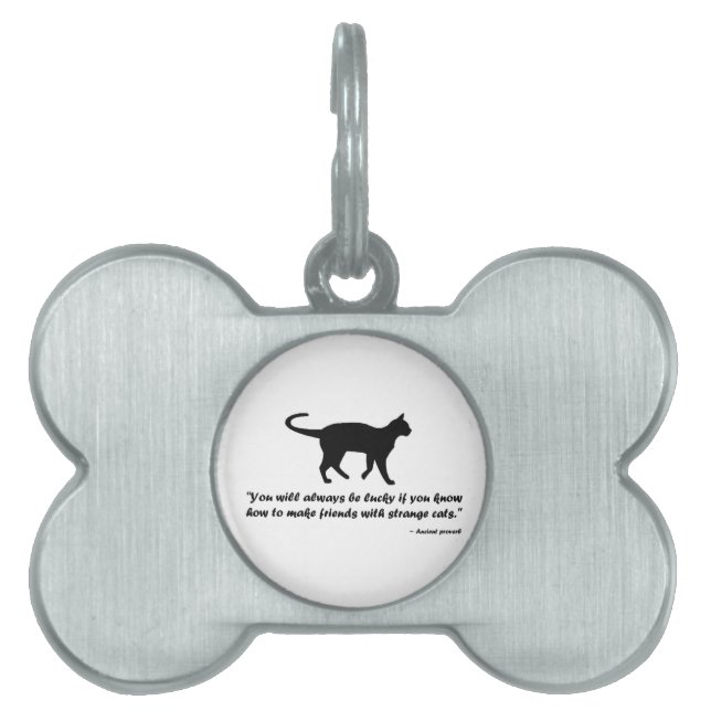 Médaillons Pour Animaux Domestiques Ancien proverbe de chat (Devant)