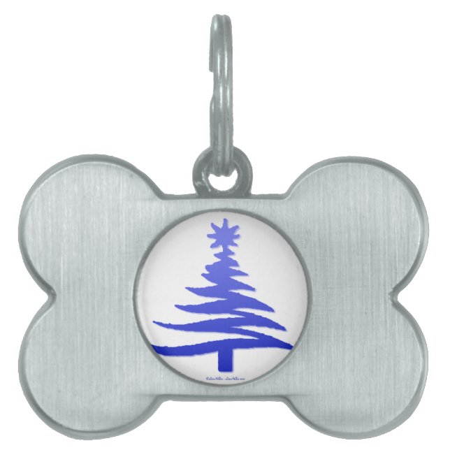Médaillons Pour Animaux Domestiques Arbre de Noël Cobalt bleu (Devant)