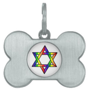 Médaillons Pour Animaux Domestiques Arc-en-ciel de recouvrement Zazzle.png d'étoile d