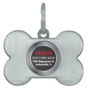 Médaillons Pour Animaux Domestiques Argent et noir