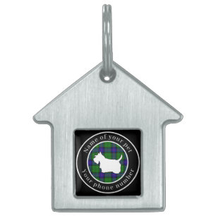 Médaillons Pour Animaux Domestiques Armstrong Tartan Scottie Dog Personnalisé
