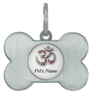 Médaillons Pour Animaux Domestiques Art du symbole floral Namaste