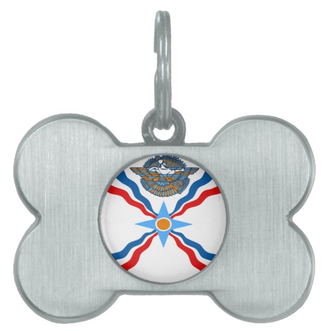 Médaillons Pour Animaux Domestiques Assyrien-Drapeau (Devant)