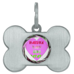 Médaillons Pour Animaux Domestiques Baby Pink Hearts Hakuna Matata Baby Kids Design.p