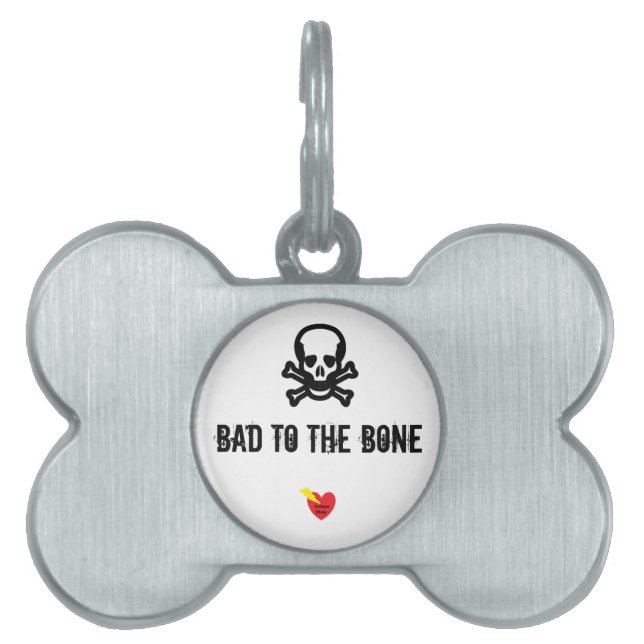Médaillons Pour Animaux Domestiques Bad To Bone Dog Tag (Devant)