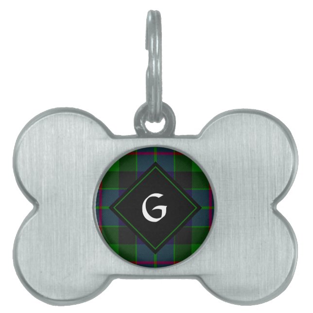 Médaillons Pour Animaux Domestiques Balise Clan Gunn Tartan Pet ID (Devant)